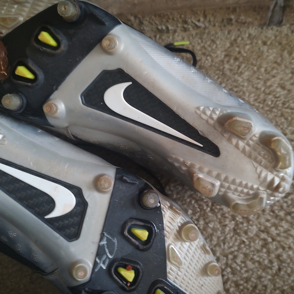 Nike Alpha Speed TD Football Cleats Silver Black 511335-010 Mens 12 Hyperfuse